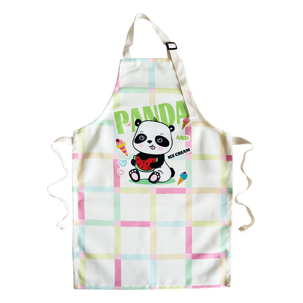 Heavy Duty Canvas Kids Apron, Panda Print Children's Cooking & Craft Apron