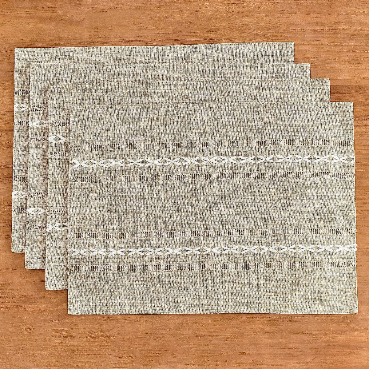 Woven Cotton Linen Placemat, Natural Heat-Resistant Table Mat for Coffee, Tea and Dining