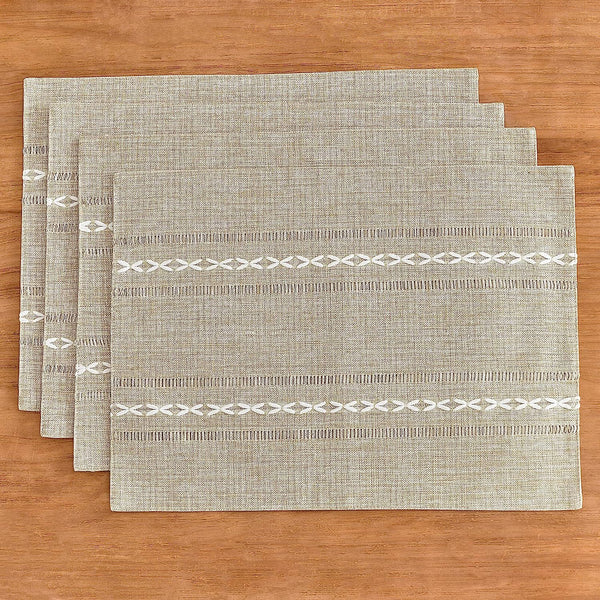 Woven Cotton Linen Placemat, Natural Heat-Resistant Table Mat for Coffee, Tea and Dining