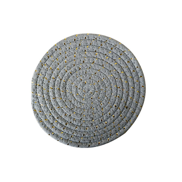 Handwoven Cotton Rope Trivet, Multi-Purpose Kitchen Table Mat & Heat Resistant Coaster