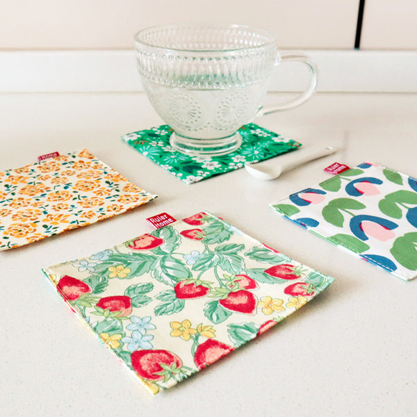 Double-Layer Floral Fabric Coaster, Square Mug Mat & Table Protector
