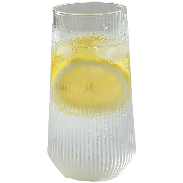 Ribbed Borosilicate Glass Tumbler – Japanese Style Hot & Cold Drink Cup