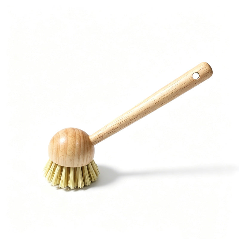 Natural Wooden Pot Brush | Eco-Friendly Kitchen Scrub Brush with Fiber Bristles