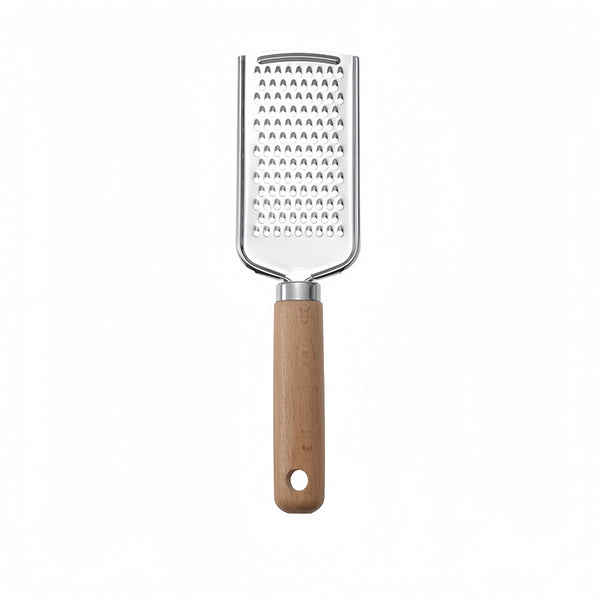 Stainless Steel Cheese Grater with Beech Wood Handle, Ginger, Chocolate & Lemon Zester