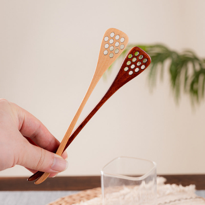 Wooden Honey Spoon with Long Handle | Natural Honey Dipper Coffee Stirring Spoon