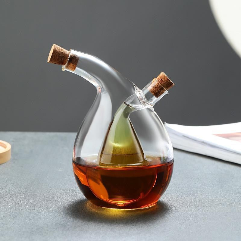 Glass Oil Dispenser Set | Leak Proof Seasoning Bottle for Kitchen & Cooking Storage