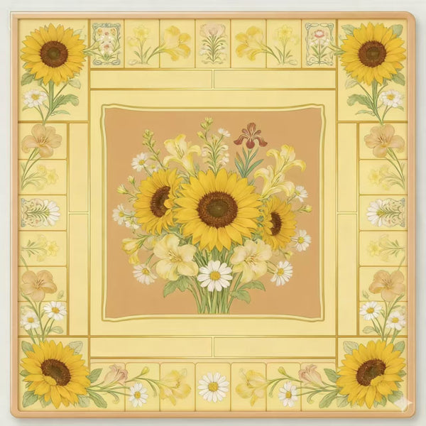 New American Mahjong Mat – Hand-Drawn Style Rubber Table Game Mat for Western Mahjong