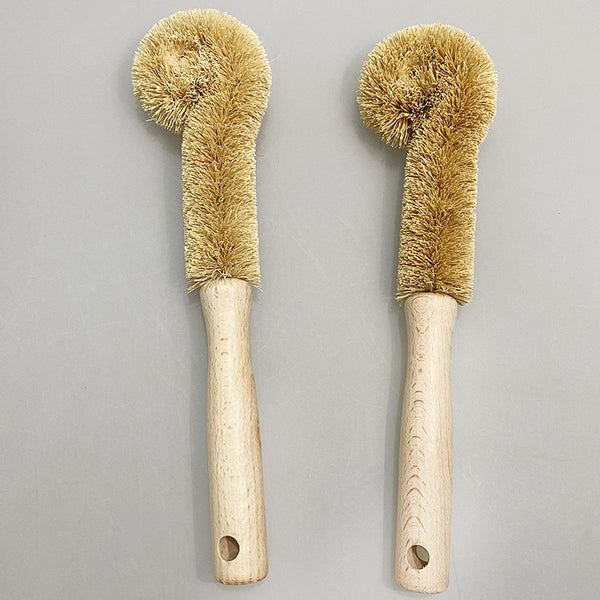 Natural Coconut Fiber Cup Brush | Wooden Handle Bottle Cleaner for Kitchen Cleaning