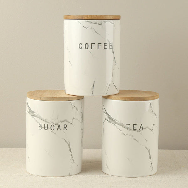 Marble Ceramic Storage Jar – 700ml Kitchen & Home Canister