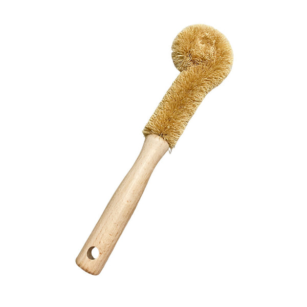 Natural Coconut Fiber Cup Brush | Wooden Handle Bottle Cleaner for Kitchen Cleaning