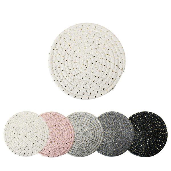 Handwoven Cotton Rope Trivet, Multi-Purpose Kitchen Table Mat & Heat Resistant Coaster