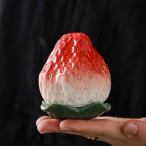 Strawberry Ceramic Storage Jar – Decorative Tea & Candy Canister