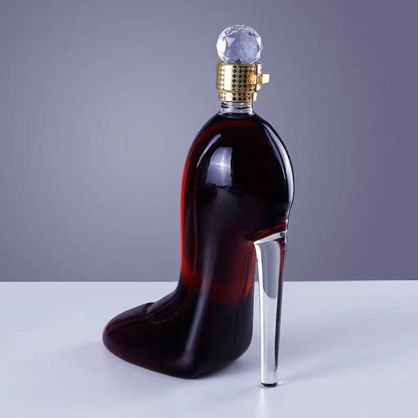High Heel Glass Decanter – Hand-Blown Decorative Liquor Bottle