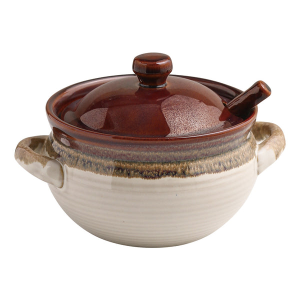 Vintage Ceramic Condiment Jar with Lid – Kitchen Spice & Oil Container