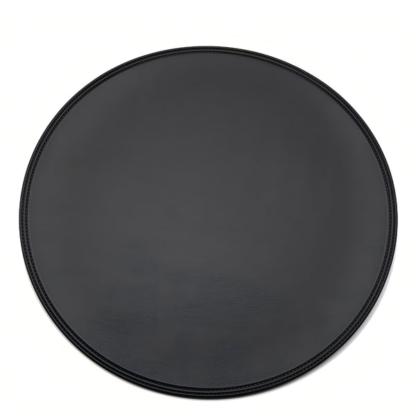 Round Faux Leather Placemat, Waterproof Heat Resistant Table Mat