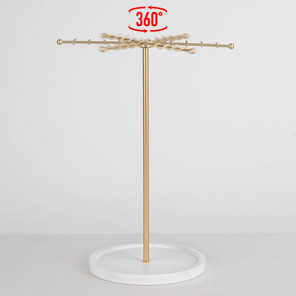Rotating Jewelry Organizer Stand – 48-Hook Necklace & Bracelet Holder