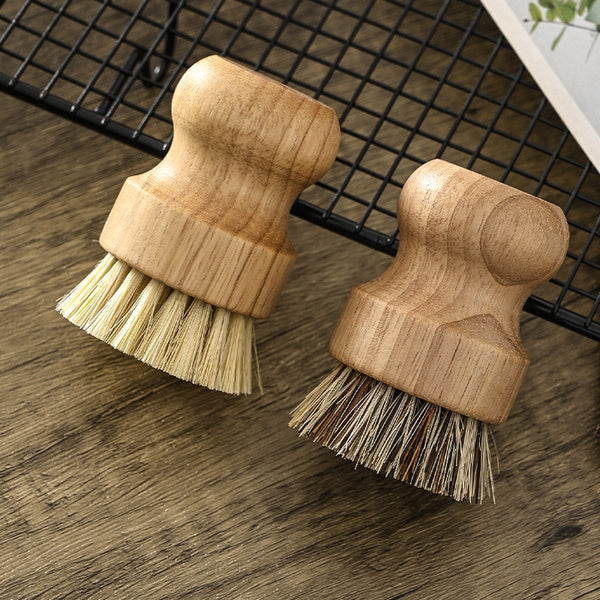 Natural Wooden Dish Brush | Sisal Kitchen Scrub Brush for Pots, Pans & Dishes