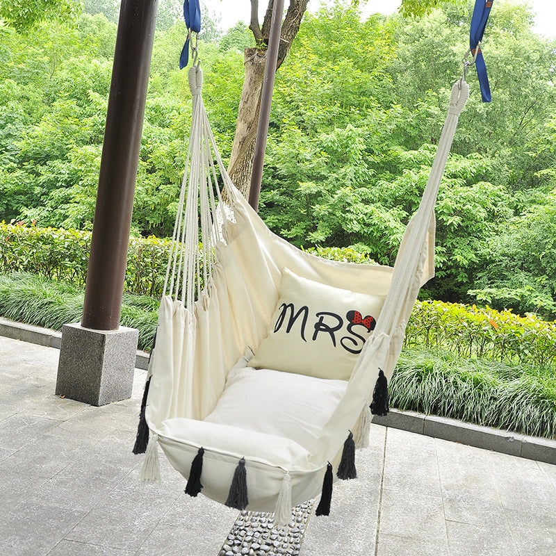Canvas Hammock Chair – Portable Indoor & Outdoor Hanging Swing Seat