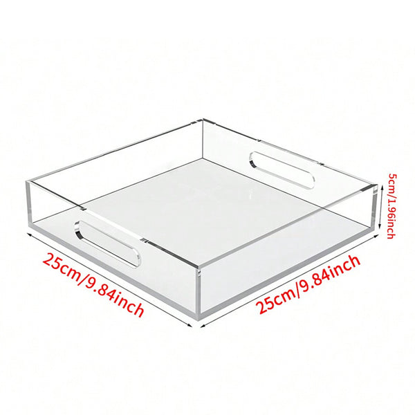 Acrylic Vanity Tray with Handles – Bathroom & Countertop Organizer