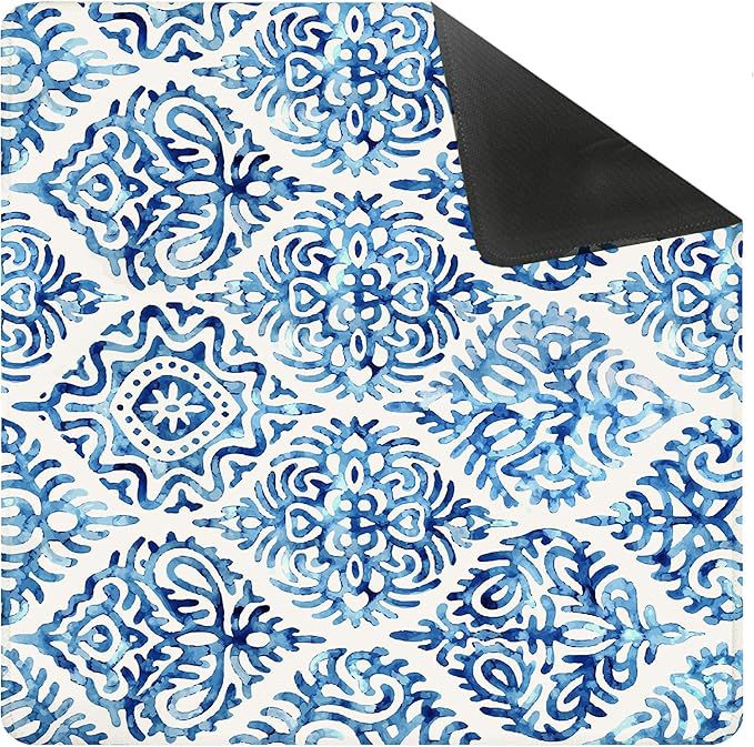 Luxury Blue Mahjong Table Mat – Waterproof Oil-Resistant Premium Game Table Cover