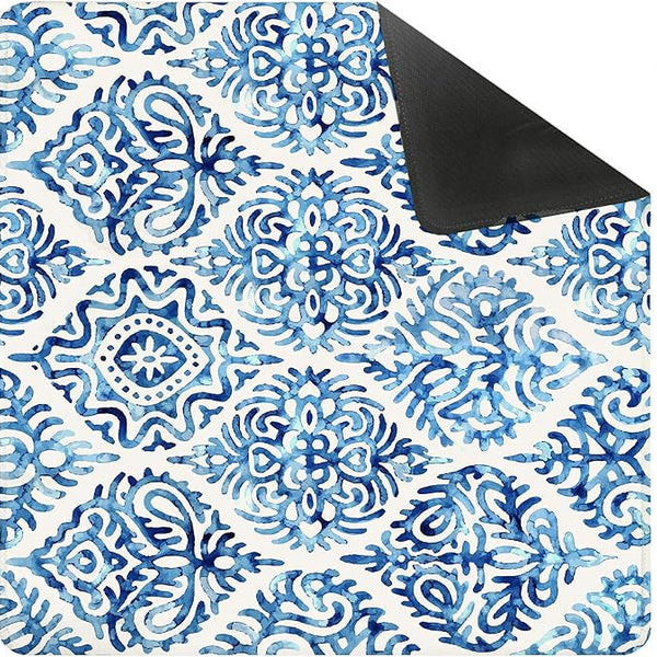 Luxury Blue Mahjong Table Mat – Waterproof Oil-Resistant Premium Game Table Cover