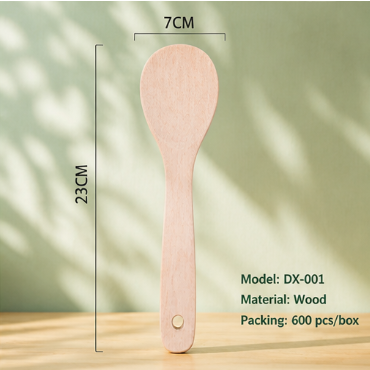 Hevea Wood Cooking Spatula – Uncoated Non-Stick Safe Long Handle Heat-Resistant Solid Wood Kitchen Utensil