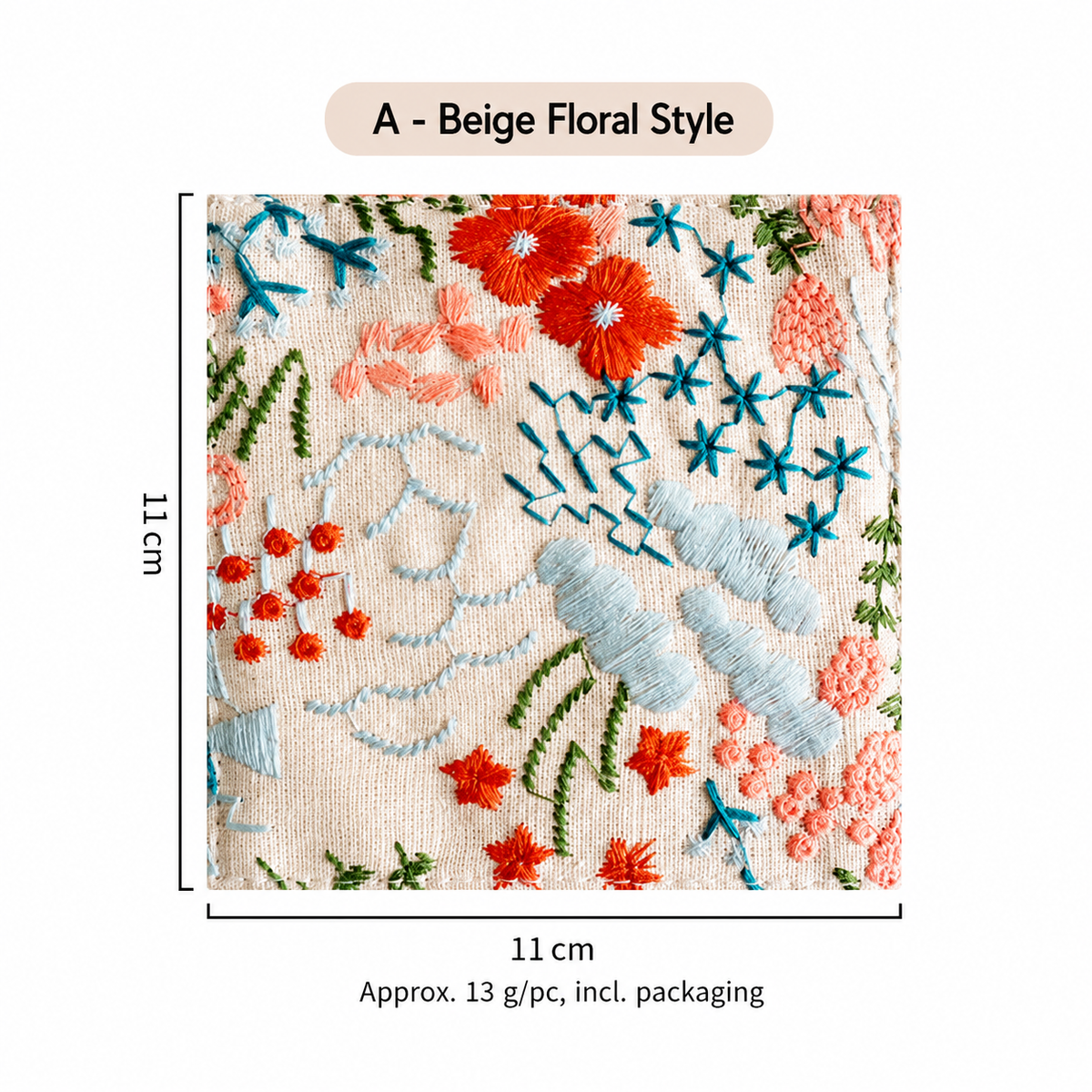 Embroidered Linen Coaster, Heat Resistant Coffee Cup Mat