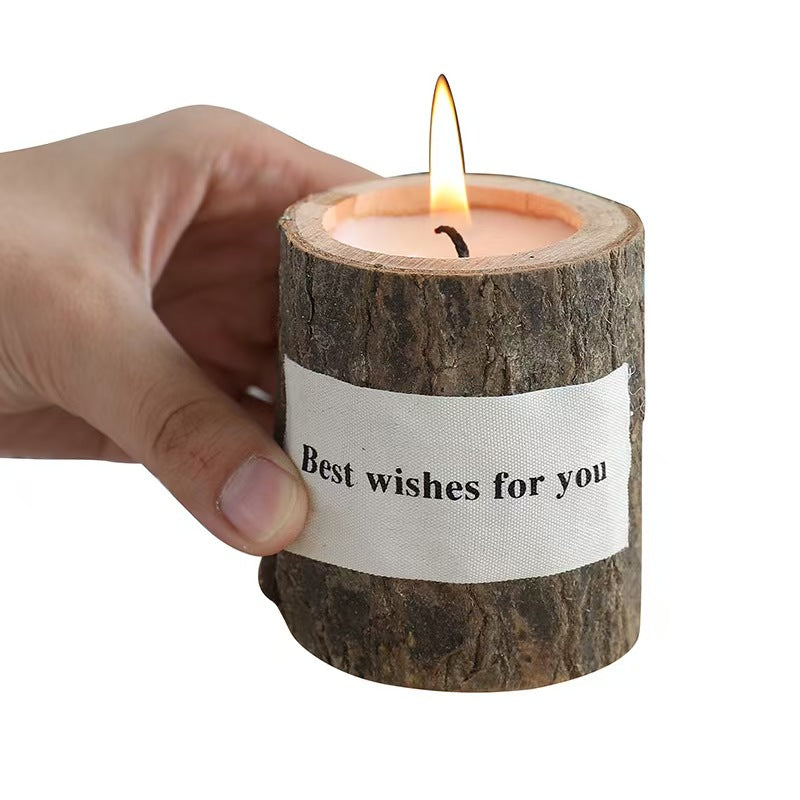 Wooden Scented Candle – Handmade Decorative Candle