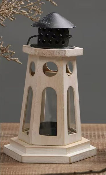 Vintage American Iron and Wood Candle Holder