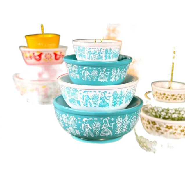Stacked Bowl Resin Ornament Christmas Party Decoration