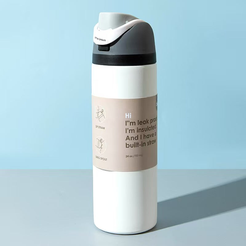 Stainless Steel Insulated Water Bottle with Straw