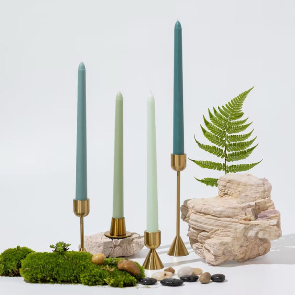 10” Colored Taper Candles, Smokeless Paraffin, 25cm – Set of 4