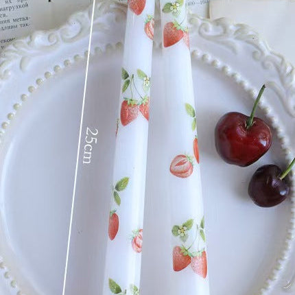 25cm Fruit Print Taper Candle – Set of 2