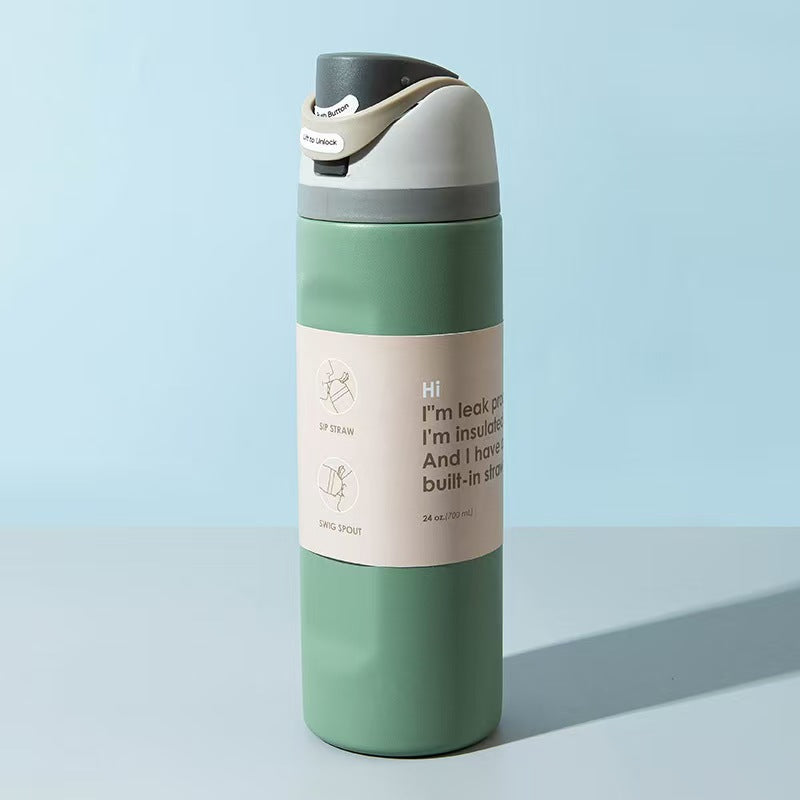 Stainless Steel Insulated Water Bottle with Straw
