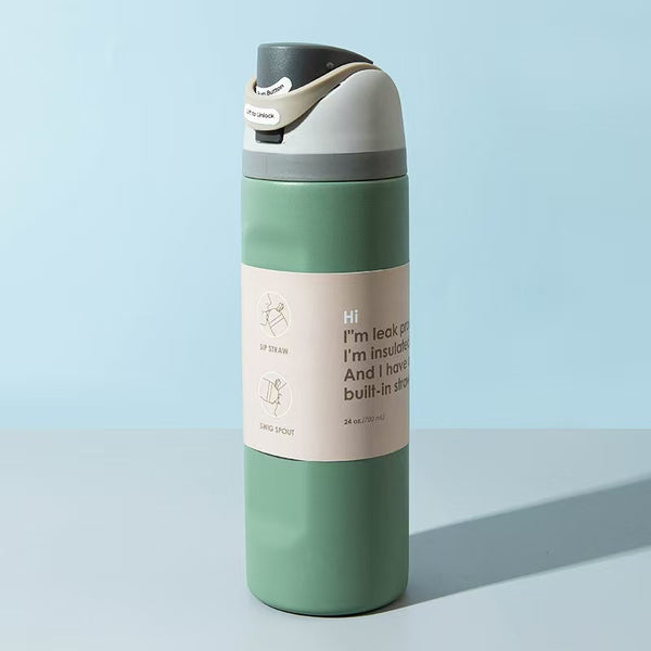 Stainless Steel Insulated Water Bottle with Straw