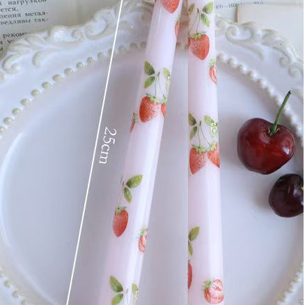 25cm Fruit Print Taper Candle – Set of 2