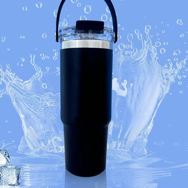 30oz Insulated Tumbler with Handle and Straw