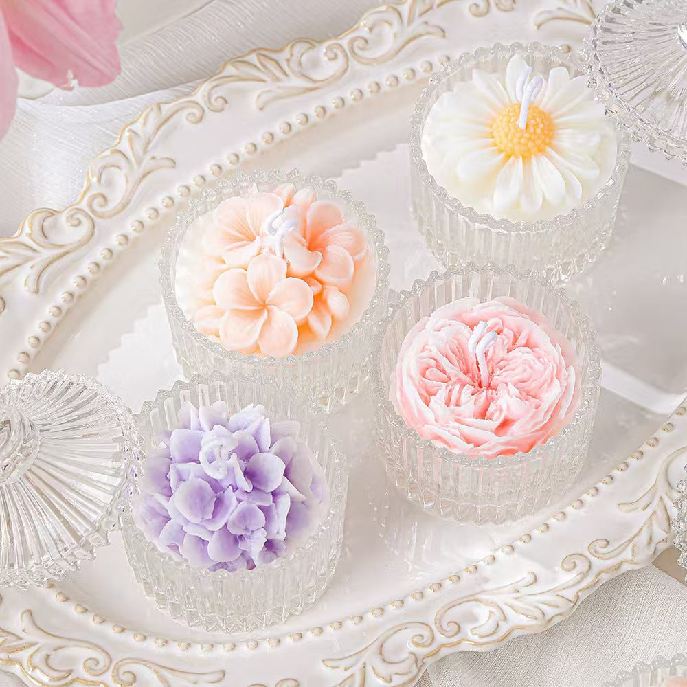 Candy Jar Flower Scented Candle – Handmade Gift Candle