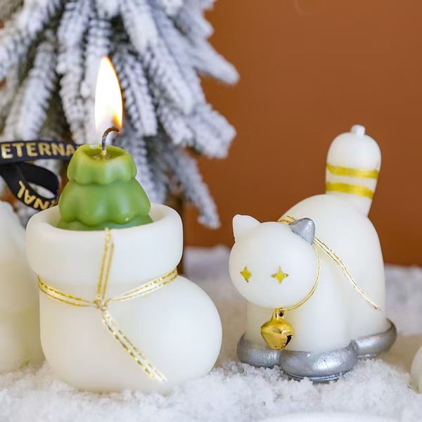 Hand Painted Christmas Candle Gift Set