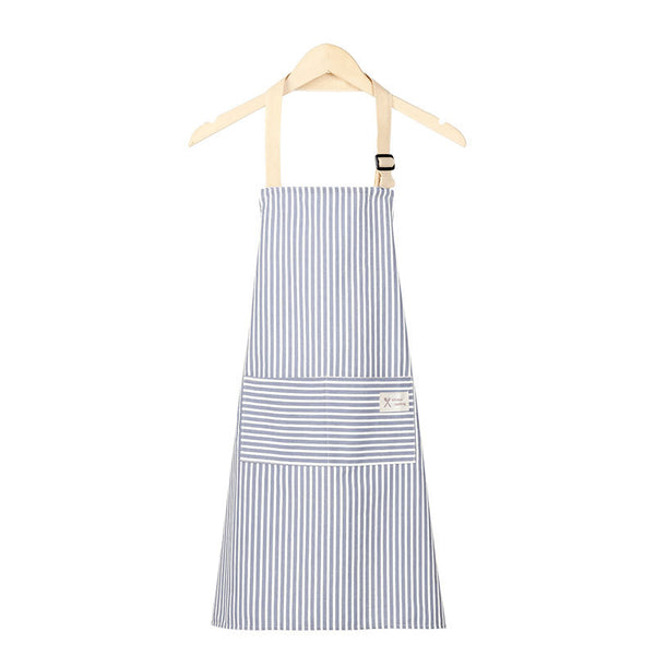 Cotton Linen Apron for Women, Cute Sleeveless Kitchen Smock with Front Pocket