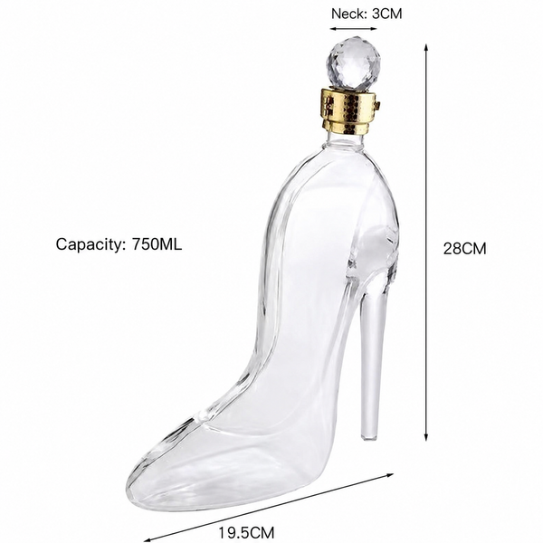 High Heel Glass Decanter – Hand-Blown Decorative Liquor Bottle