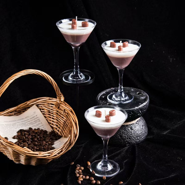 Coffee Scented Candle in Stemmed Cup