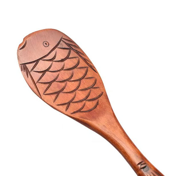 Fish Shape Wooden Rice Paddle Serving Spoon