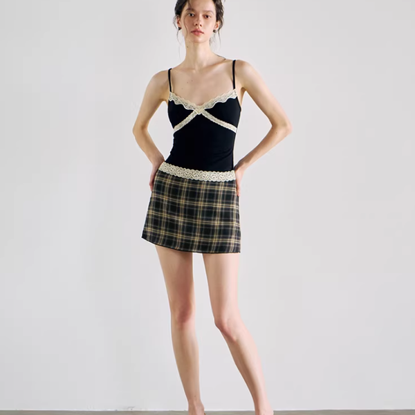 Midnight Lace Trim Cami Top