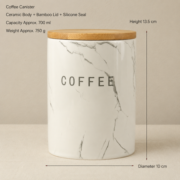 Marble Ceramic Storage Jar – 700ml Kitchen & Home Canister