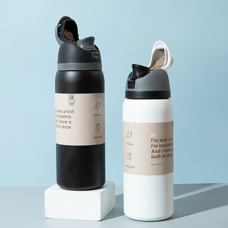 Stainless Steel Insulated Water Bottle with Straw