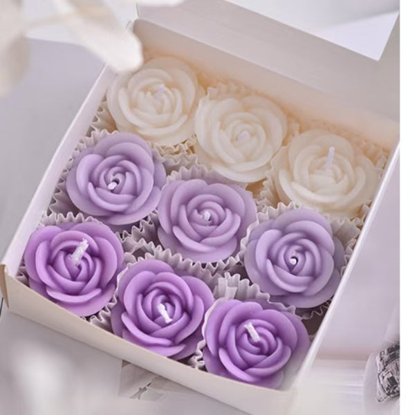 Handmade Mini Rose Flower Scented Candle Set