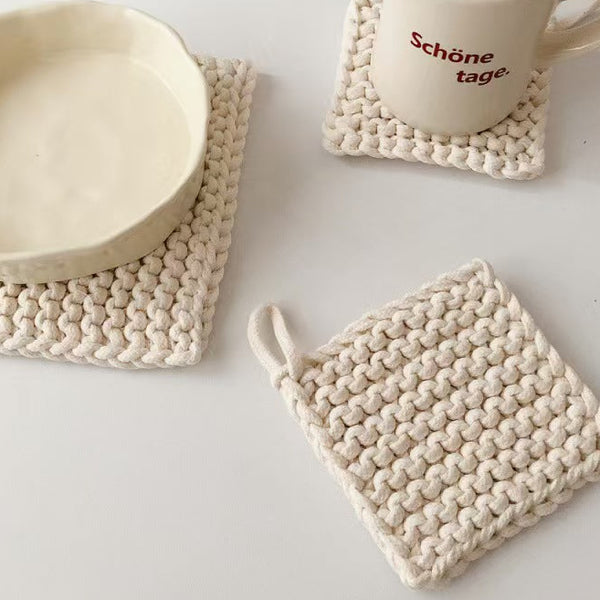 Handwoven Cotton Square Coaster