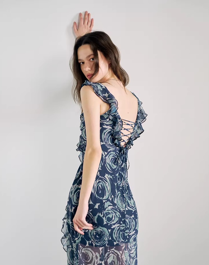 Petal Breeze Split Maxi Dress