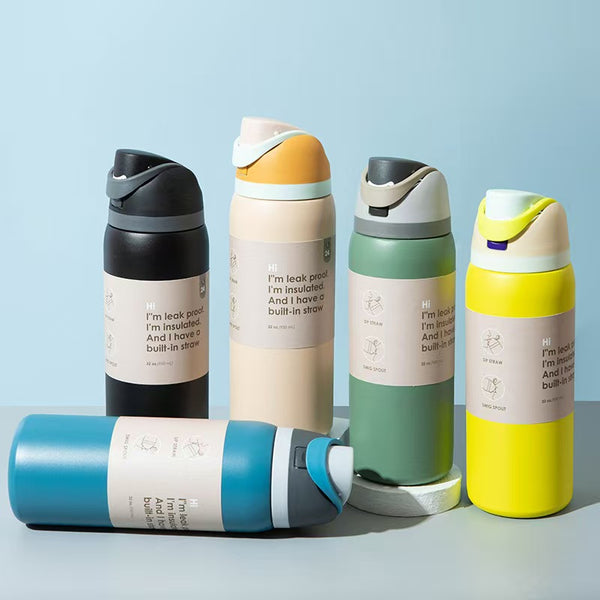 Stainless Steel Insulated Water Bottle with Straw